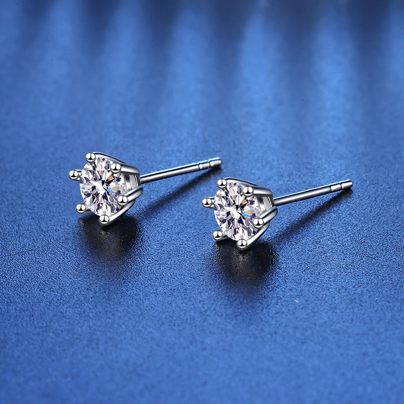 Personalizowane Kolczyki Sztyfty D VVS1 GRA Moissanit Srebro Próby 925 Przechodzące Próbkę Diamentów Pióro Tester Dla Kobiet Biżuteria Ślubna