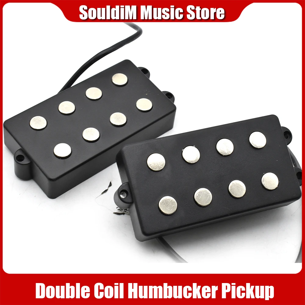 Captador de guitarra baixo aberto, 4 cordas, bobina dupla, humbucker, ímã cerâmico, estilo música, acessórios de guitarra baixo