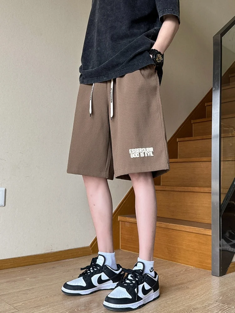 

Мужские летние повседневные свободные шорты в американском стиле, дышащие, тонкие, модные, брендовые, новинка