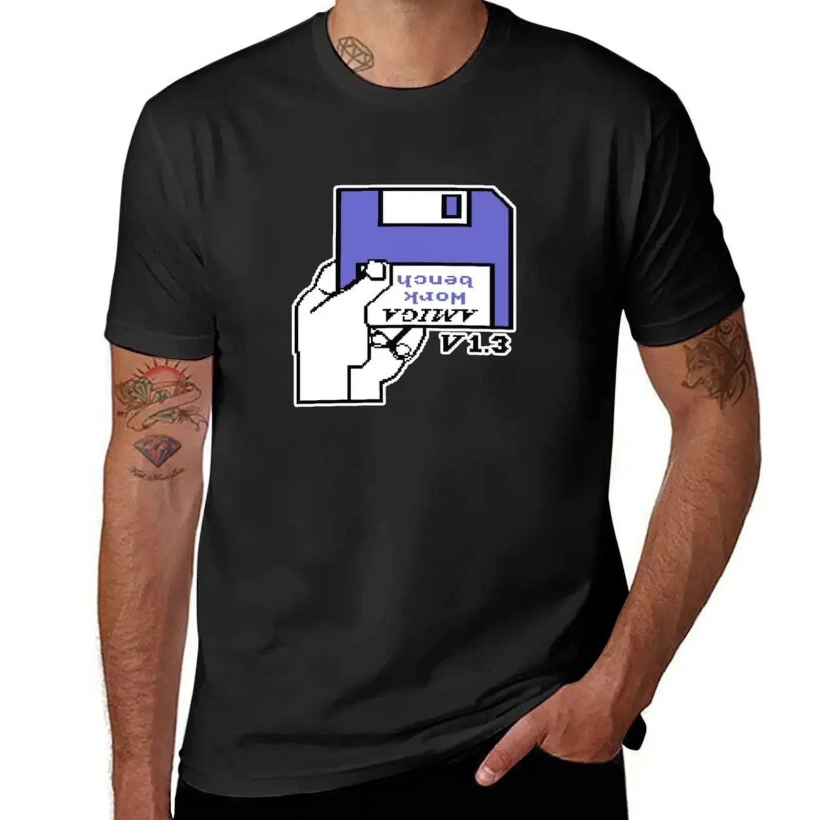 Retro Video Games Commodore Amiga Workbench Insert Disk T-Shirt vintage anime shirt essential t shirt black t shirts for men