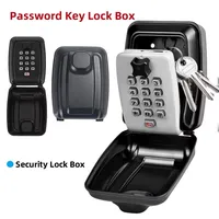 Password Key Lock Box Waterproof Wall Mounted Lock 12 Digit Combination Resettable Large Capacity Security Lock Box for Home Gar