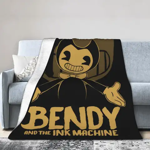 Bendys Horror Game Inked Machines Flannel Blanket Puzzle Vintage Throw Blanket for Home Hotel Sofa 200x150cm Ultra-Soft