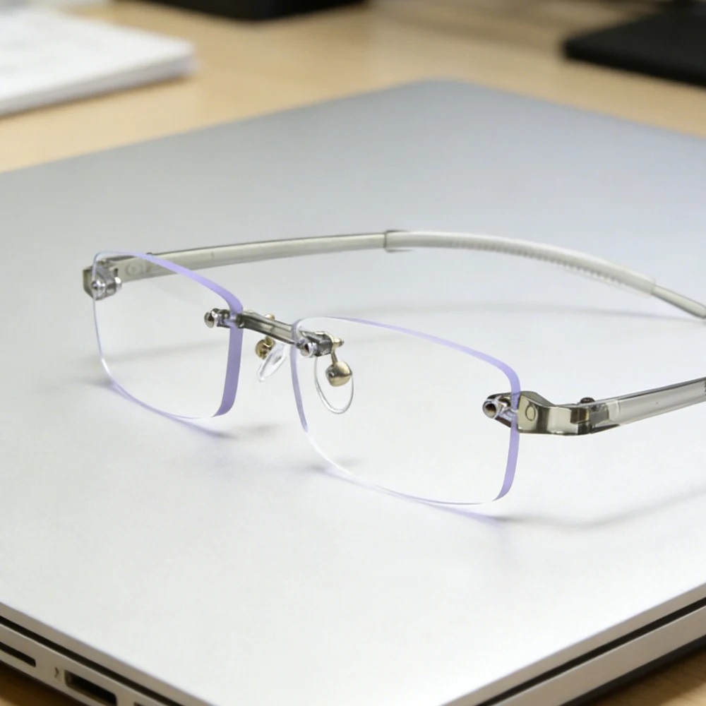 

Очки для пресбиопии без оправы, блокирующие синий свет, мужские и женские очки с защитой от ультрафиолета, легкие удобные очки для чтения для пожилых людей