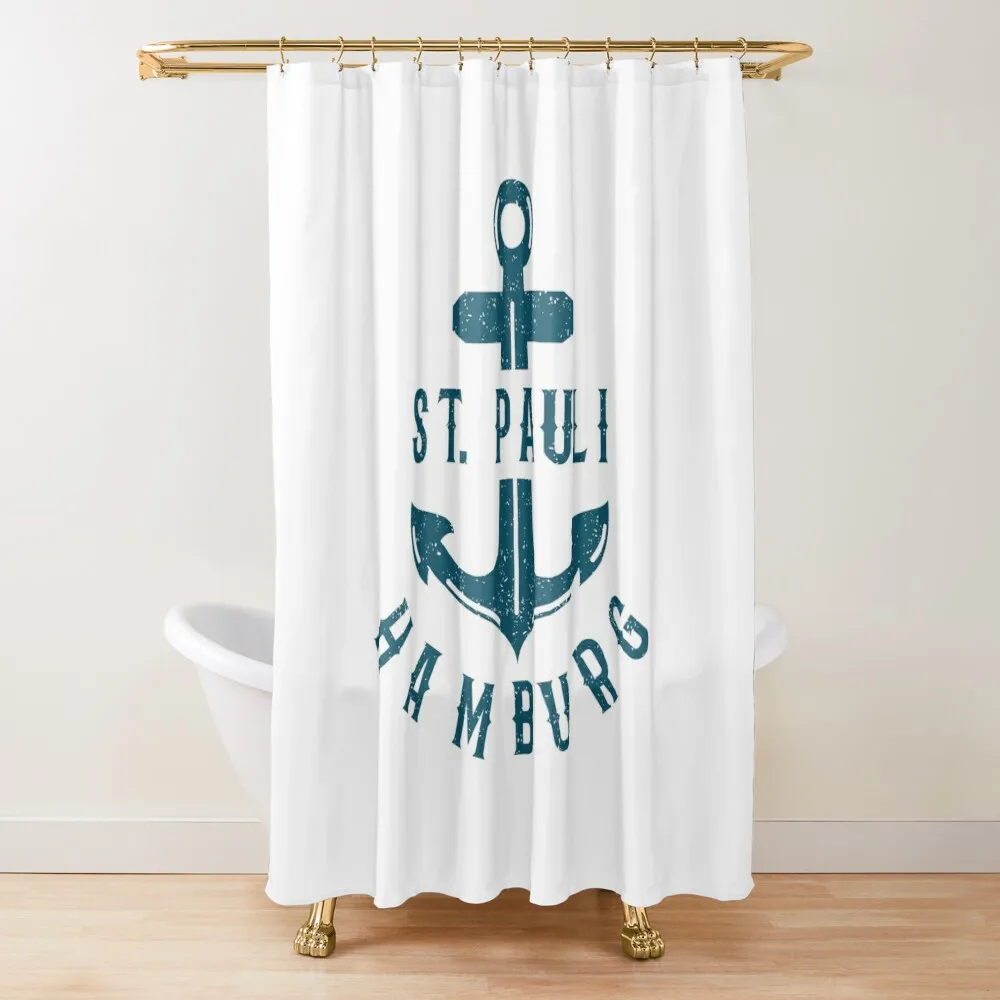 

St. Pauli Hamburg Anchor Moin North German Kiez Reeperbahn Shower Curtain Waterproof Bathroom Shower Bathroom For Shower Curtain