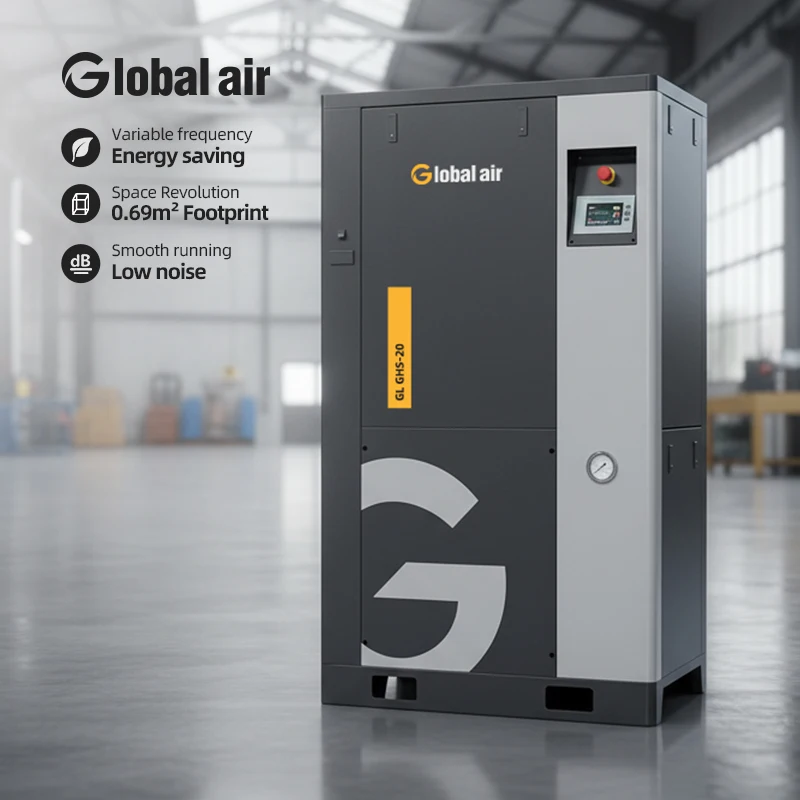 Industrial Rotary Screw Air Compressor for Packing Machine Sealing Machine Carton Shrink Wrap System 15KW 20HP With Air Tank