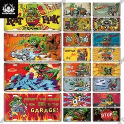 Putuo Decor Rat Fink moto targa in metallo targa targa in metallo decorazione Vintage per uomo Cave Bar Pub Garage Wall Decor