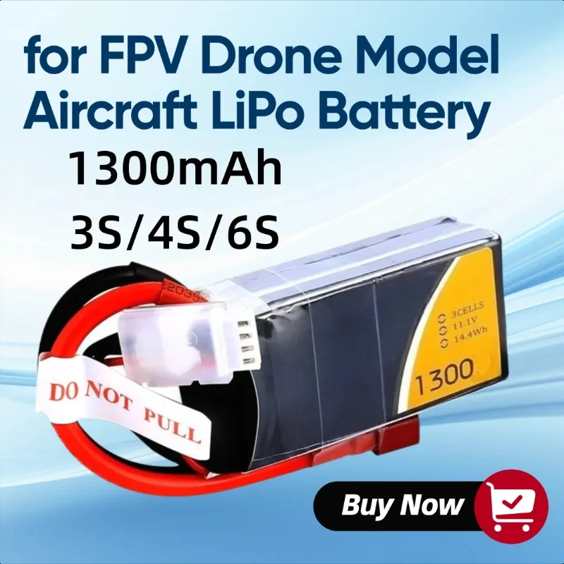 

For Gens Ace 1300mAh 45C/75C 3S/4S/6S FPV Drone Model Aircraft LiPo Battery
