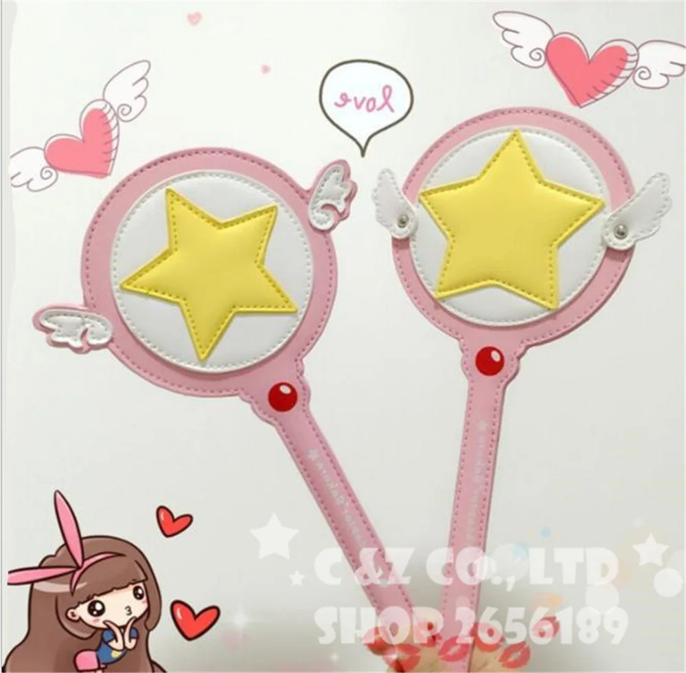 Cardcaptor Sakura Magic Wand Pu Card Case Bus Card Holder Pink Super Star Kawai Children's Day Gift Creative Anime Toy