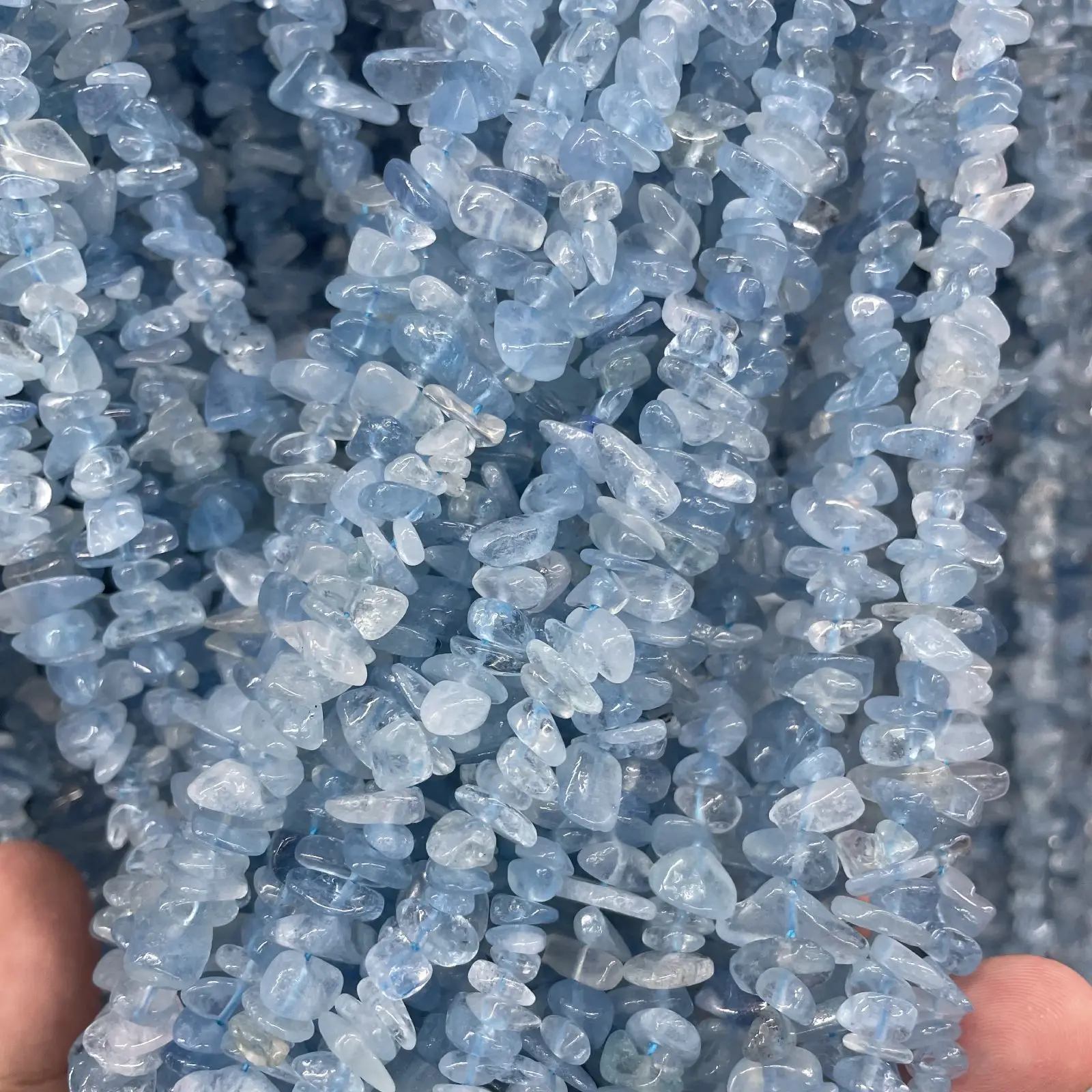 100% Natural Stone Beads Aquamarine Freeform Chips Beads 5*8mm Irregular Gravel Beads For Bracelet Jewelry Making 37cm