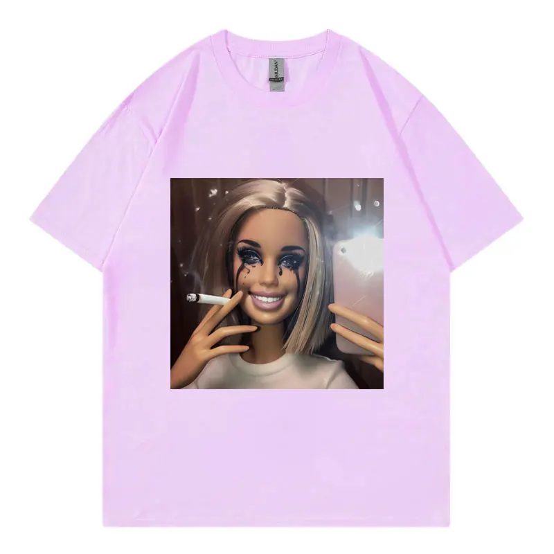 ما هو الحب؟ مضحك مثير للاشمئزاز دمية الوجه ميمي تي شيرت القوطية موضة قصيرة الأكمام تي شيرت الرجال النساء عادية المتضخم تي شيرت #6