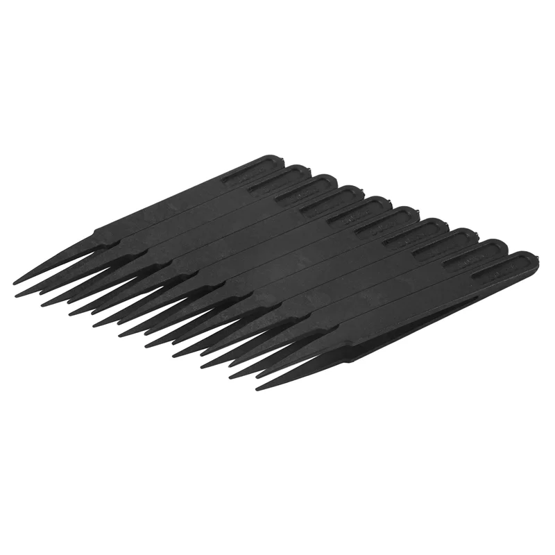 

A23P Industries Round Tip Straight Plastic Anti-Static Tweezers Black 10Pcs