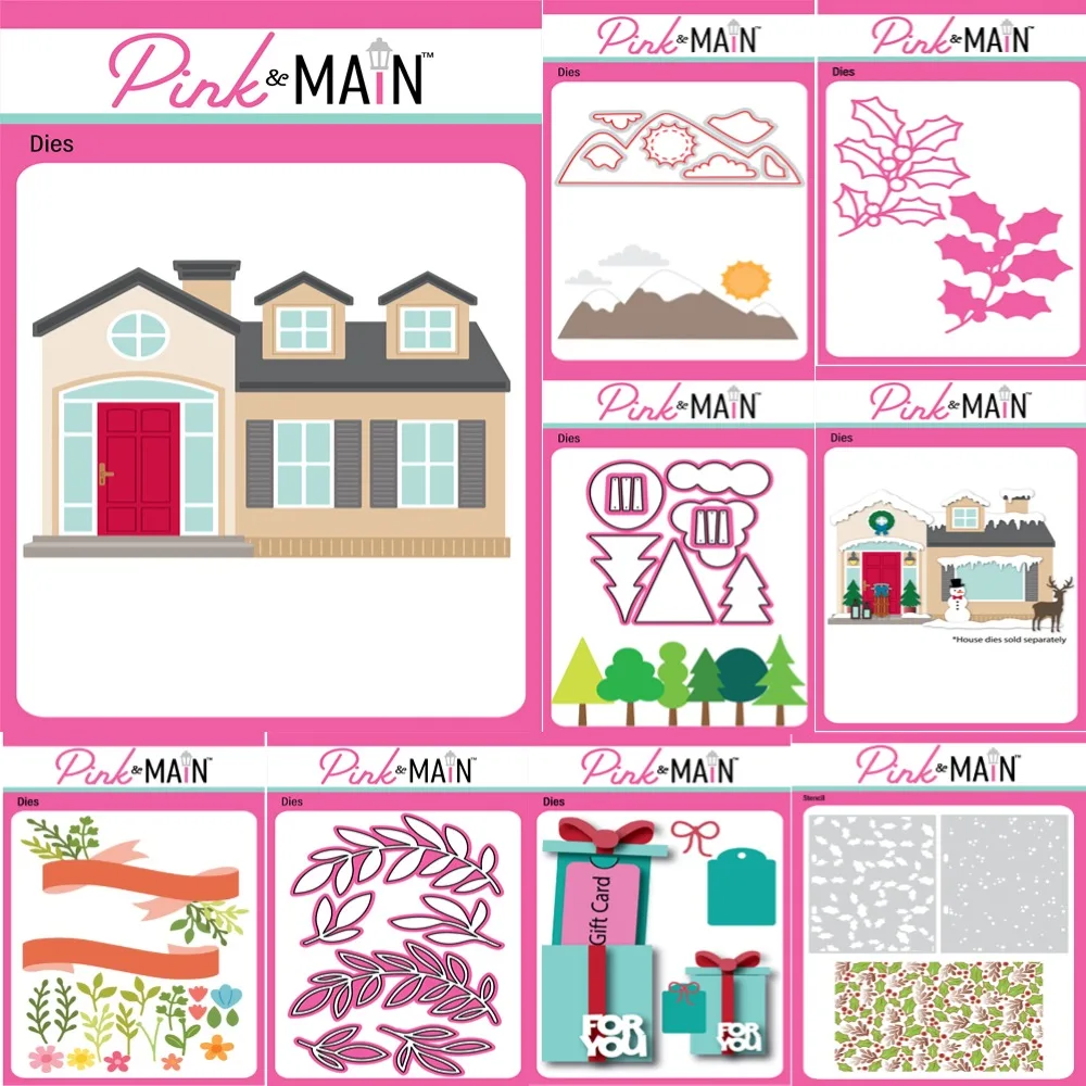 عيد الميلاد المعادن قطع يموت لسكرابوكينغ Stencil النقش العفن DIY بها بنفسك ورقة الجبل المدى يموت بطاقات الحرفية قطع