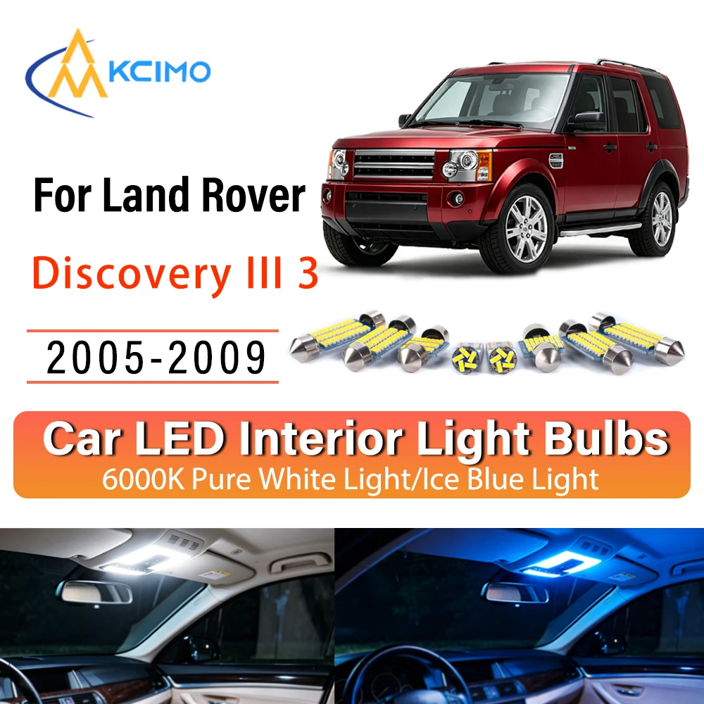 Éclairage intérieur LED confortable et de qualité supérieure pour Land Rover 	 Discovery III 3 LR3 L319 2005-2009, Kit de lumière bleue et blanche à installation rapide