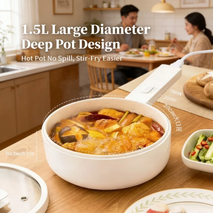 110V Universal Small Power Electric Cooker Non-stick Multifunctional Cooking Pot for Dormitory Japan US Market