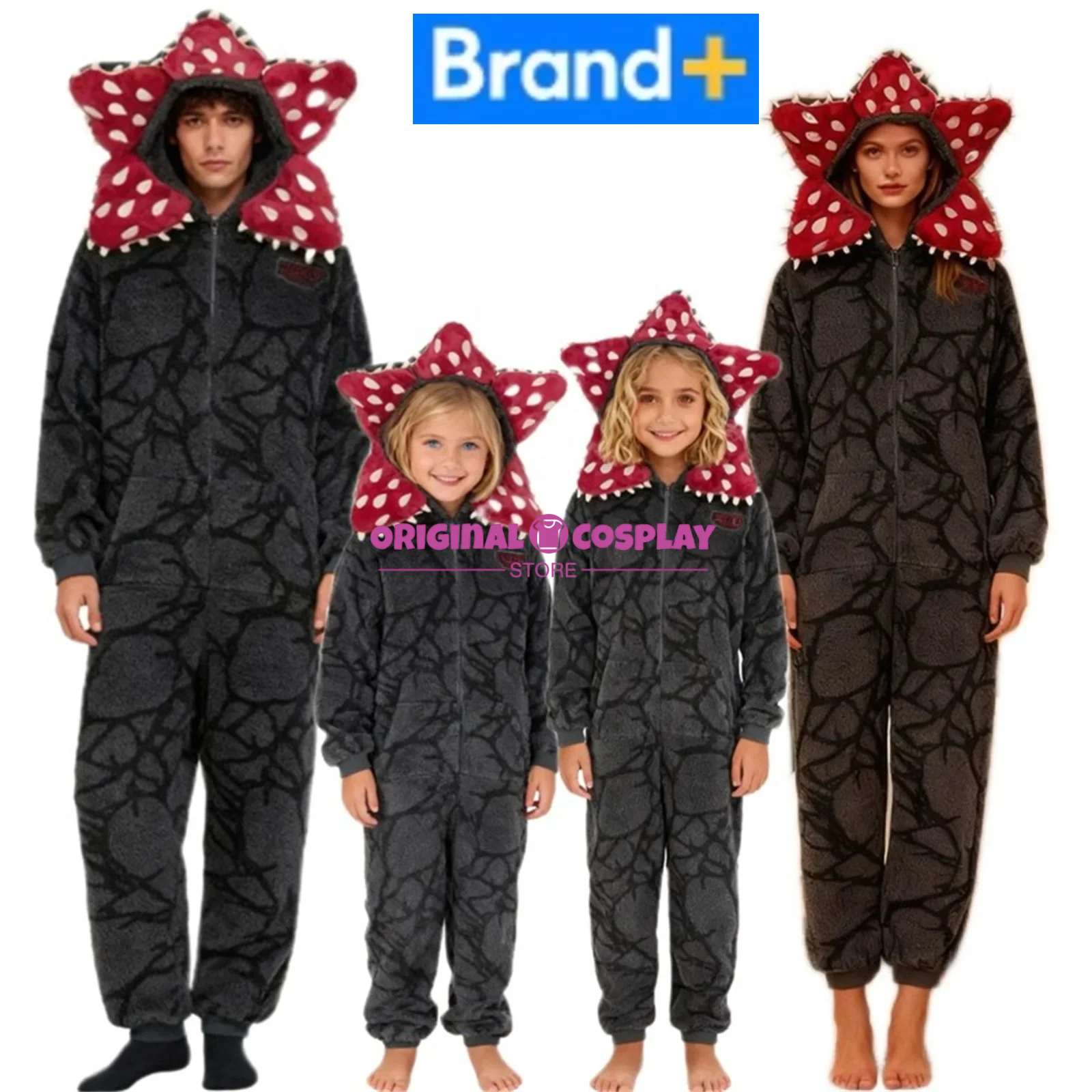 

Family Matching Cartoon Pajama Sets – Soft Adult & Kids Character Onesies for Festive Sleepover Parties family Cosplay