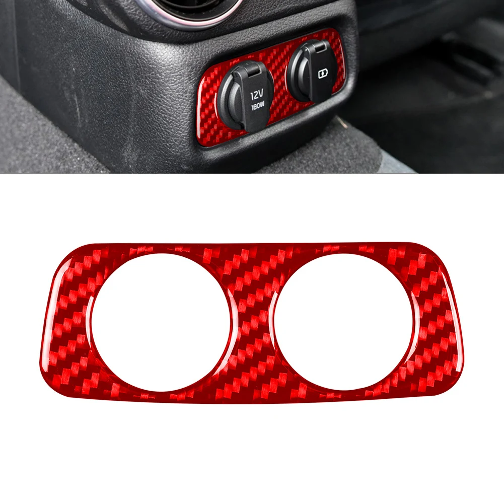 Rear Charge Port Outlet Sticker USB Air Vent Cover Trim For Kia Stinger 2018-2020 2021 2022 2023 Carbon Fiber Red