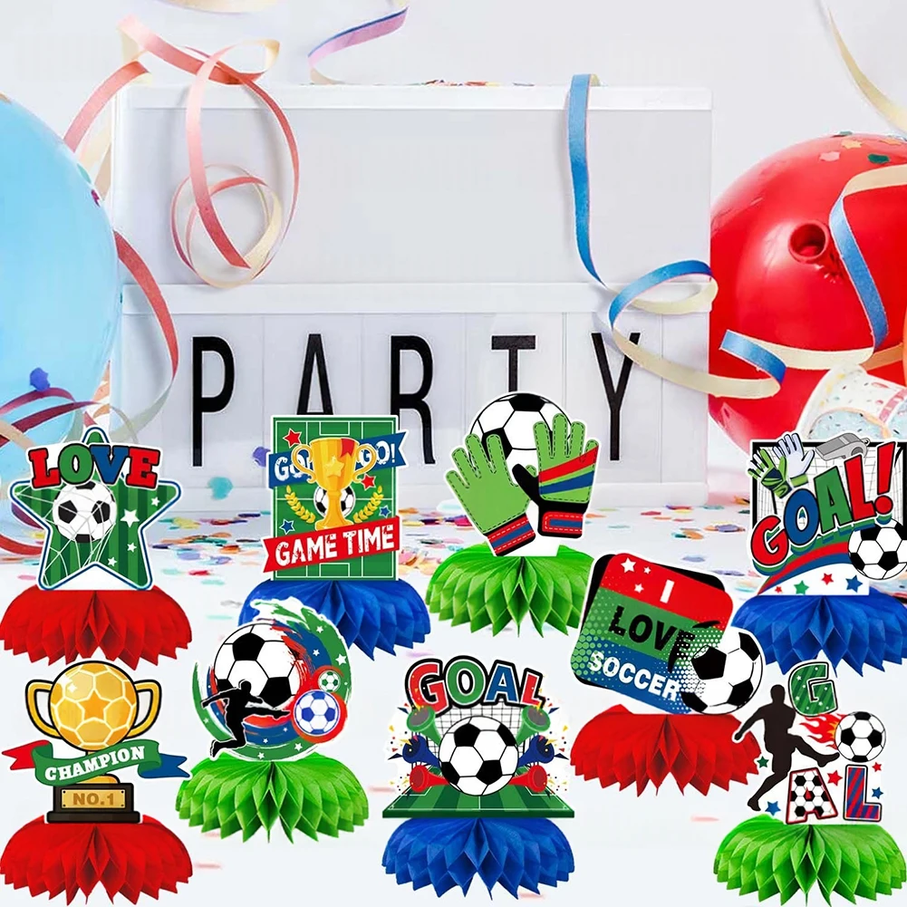 9pcs Soccers Centerpiece Table Decoration For 2026 World Cup Design Vibrant Double-Sided Printing For Sports Bar Celebrations