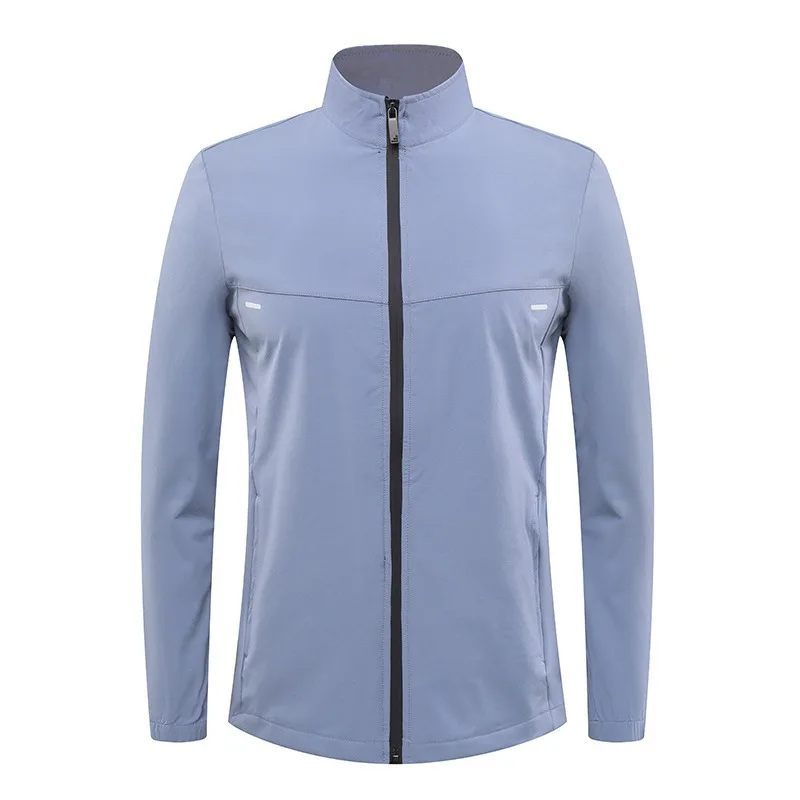 2024 Spring Outdoor Sports Coat Waterproof And Single Layer Casual Stand Up Neck Zipper Shirt Breathable Top Jacket