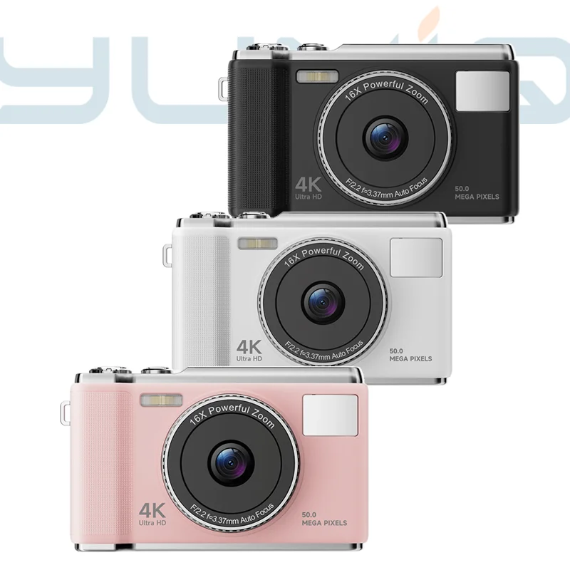 

НОВЫЙ Yuniq 2025 Новый 2,83 дюйма 4K HD автофокус 16-кратный цифровой зум 50 МП Тип-c Зарядка Цифровая камера CCD в винтажном стиле для молодежи Studen