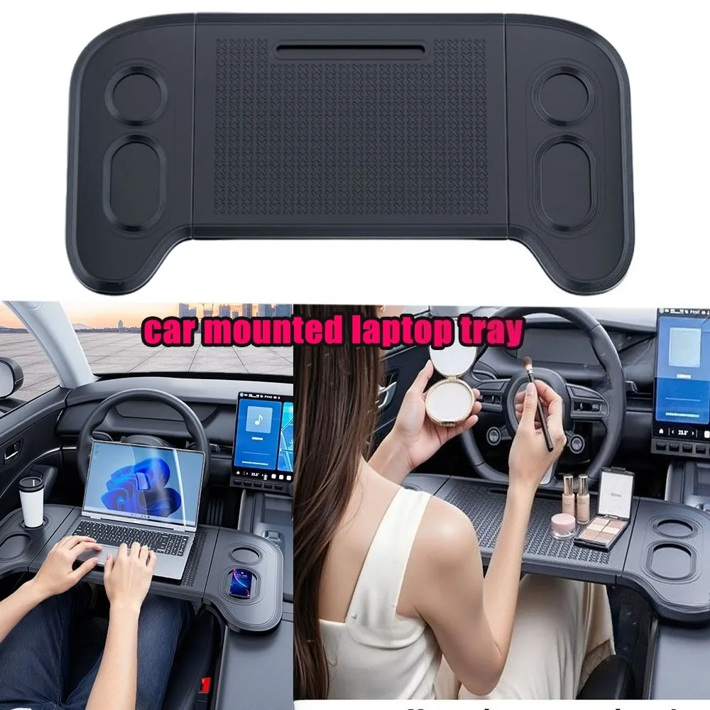Foldable Car Laptop Desk Steering Wheel Tray Auto Accessory For Driver Traveler Truck Commute Road Trip Camping SUV RV Sedan