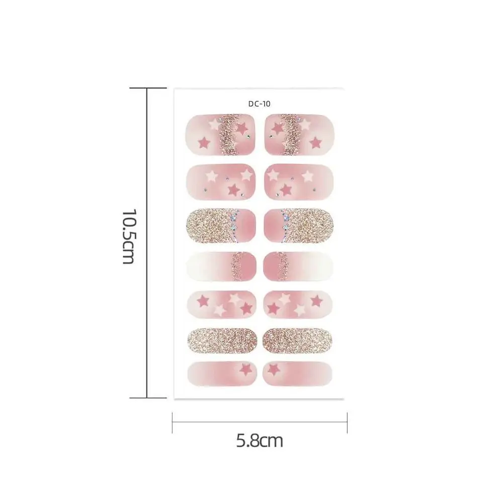 14 pasków pół peklowane naklejki żel do paznokci florystyczne pełne pokrycie żel do paznokci paskiem paskowym paznokcie typu French paznokcie artystyczne plaster