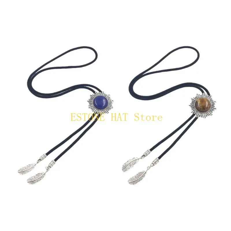 

49MF уникальный галстук, плетеный шнур, сплав с гравировкой, камень, очаровательное украшение на шею, галстук, унисекс, родео