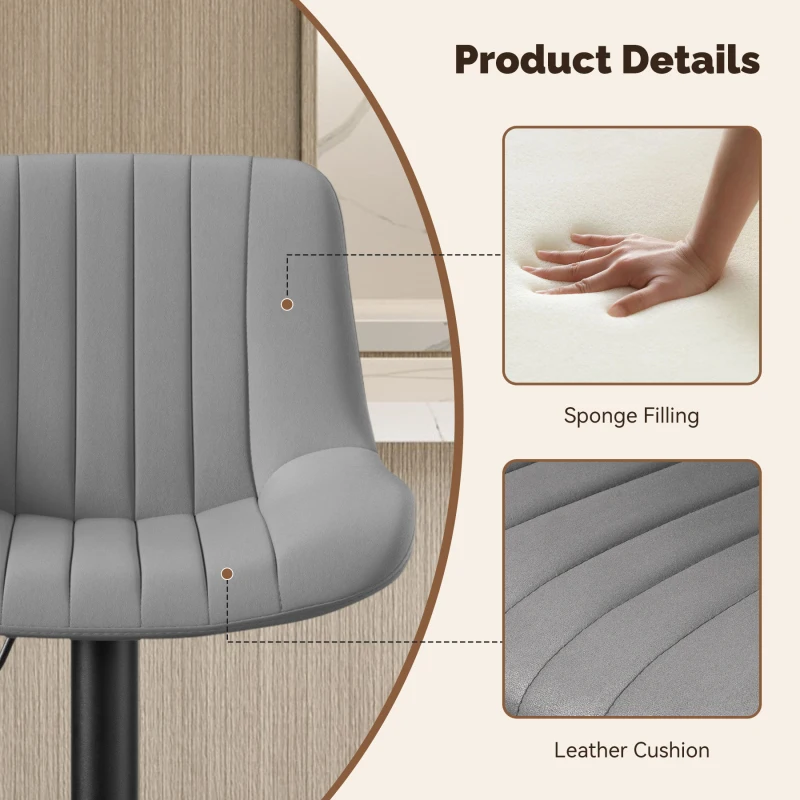 Sgabelli da bar girevoli regolabili Tessuto moderno scuro ad alte prestazioni per l'isola della cucina domestica ​