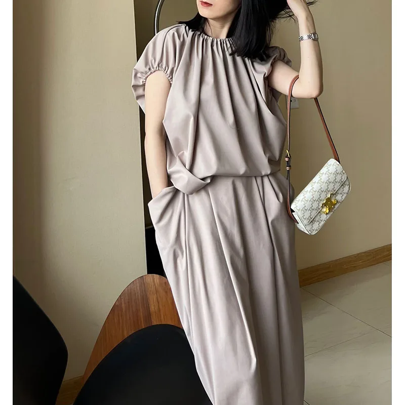 

Летний новый комплект из двух предметов: легкая хлопковая юбка с плиссировкой и асимметричным подолом, однотонная, модная...