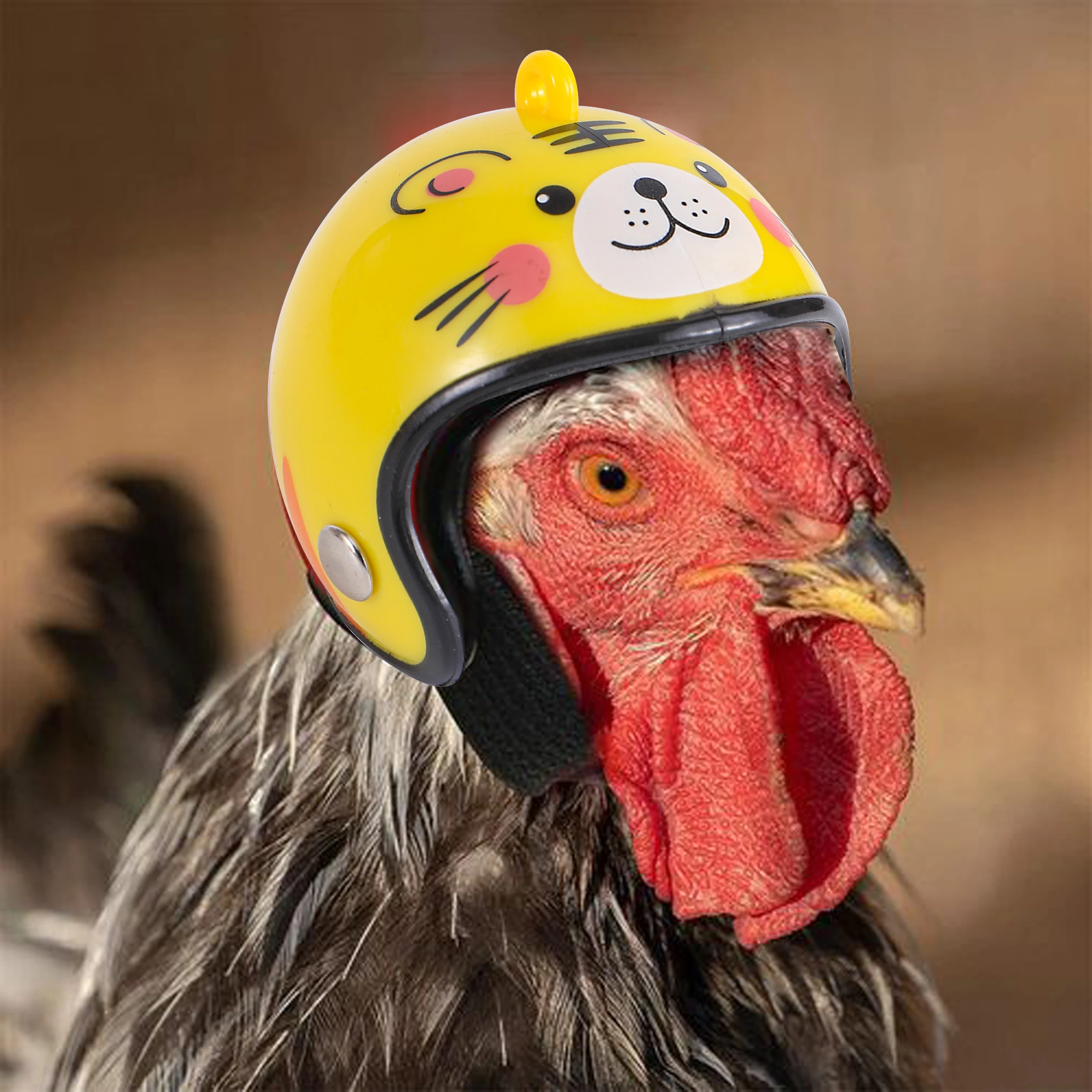 Chicken Helmet Interesting Pet Protection Bird Duck Quail Safety Helmet Bird Helmet Diy Cartoon Pattern Hen Helmet Pet Supplies