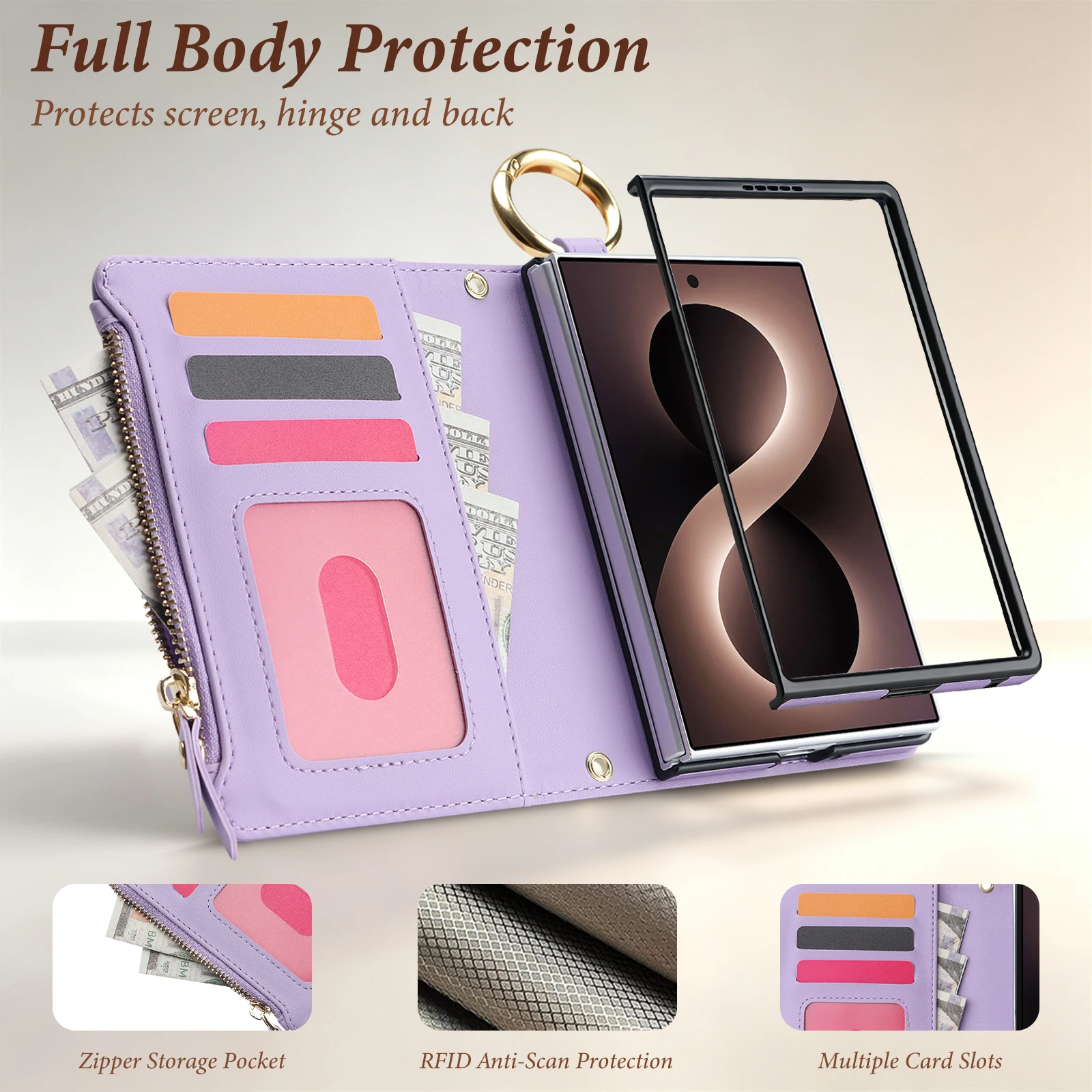 حافظة جلدية قابلة للطي مع حامل - مراجعة Bifold Leather Wallet وسعره