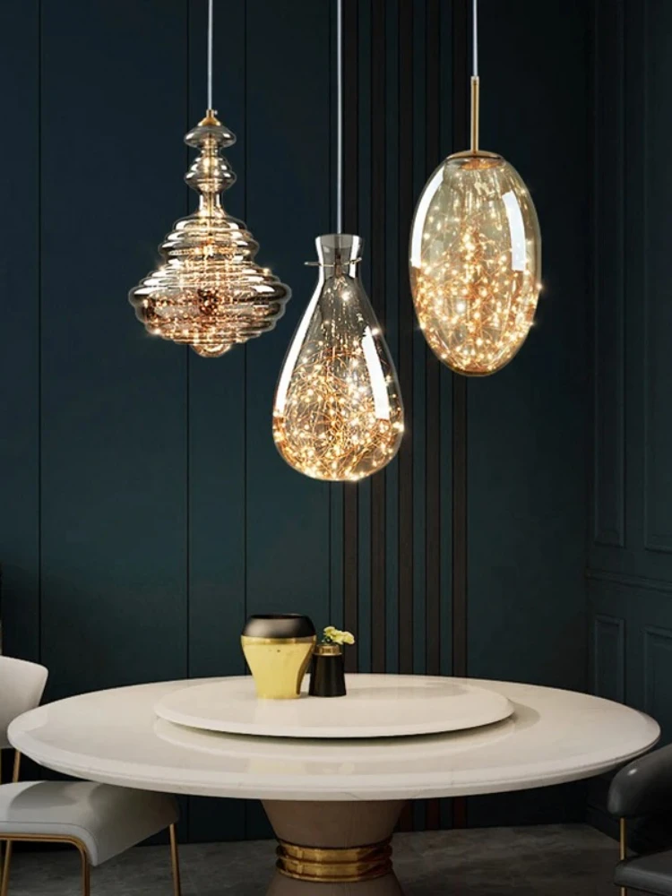 Nordic Light Luxe Hanglamp Alle Koperen Restaurant Bar Decoratie Plafondlamp Romantisch Artistiek Decor LED Verlichtingsarmatuur