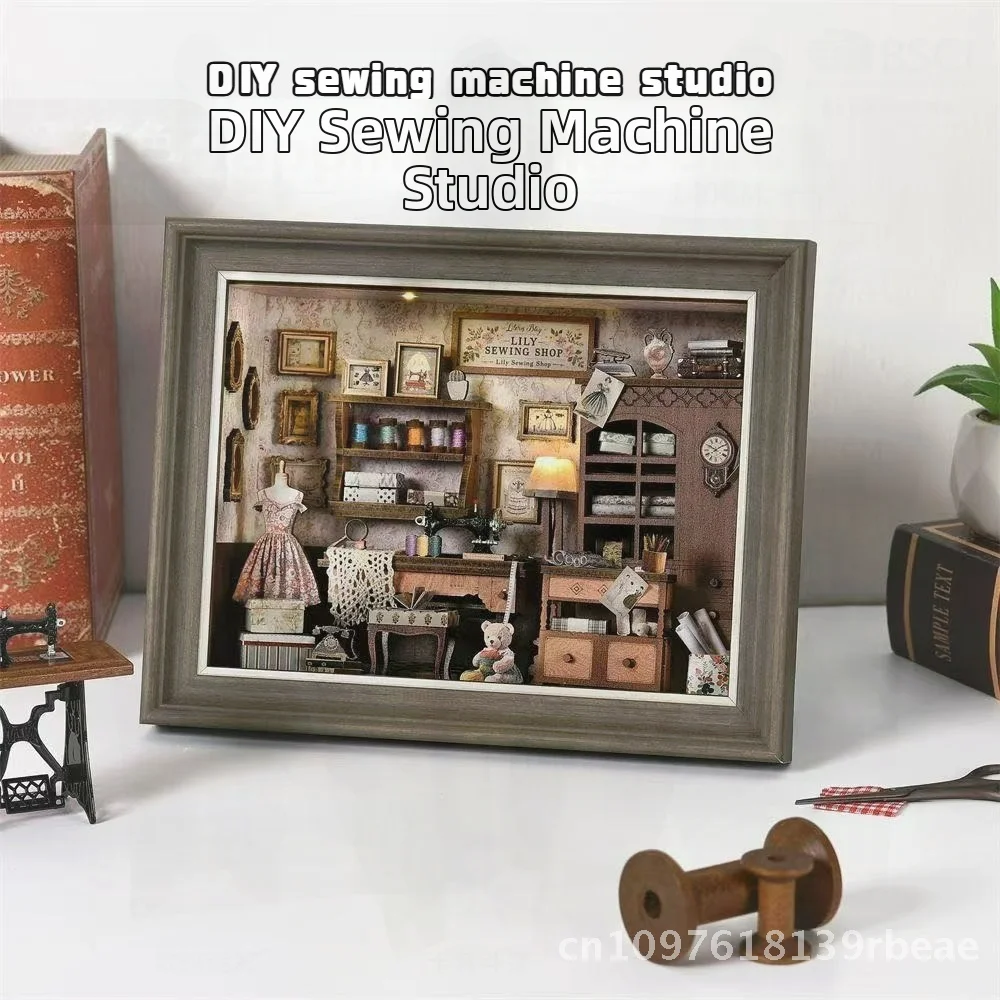 جديد 2025 لتقوم بها بنفسك ماكينة خياطة مصغرة نموذج استوديو تجميعها يدويا بناء الالعاب العملاقة هدية الإبداعية للأعمار 14 + المواد الخشبية #2