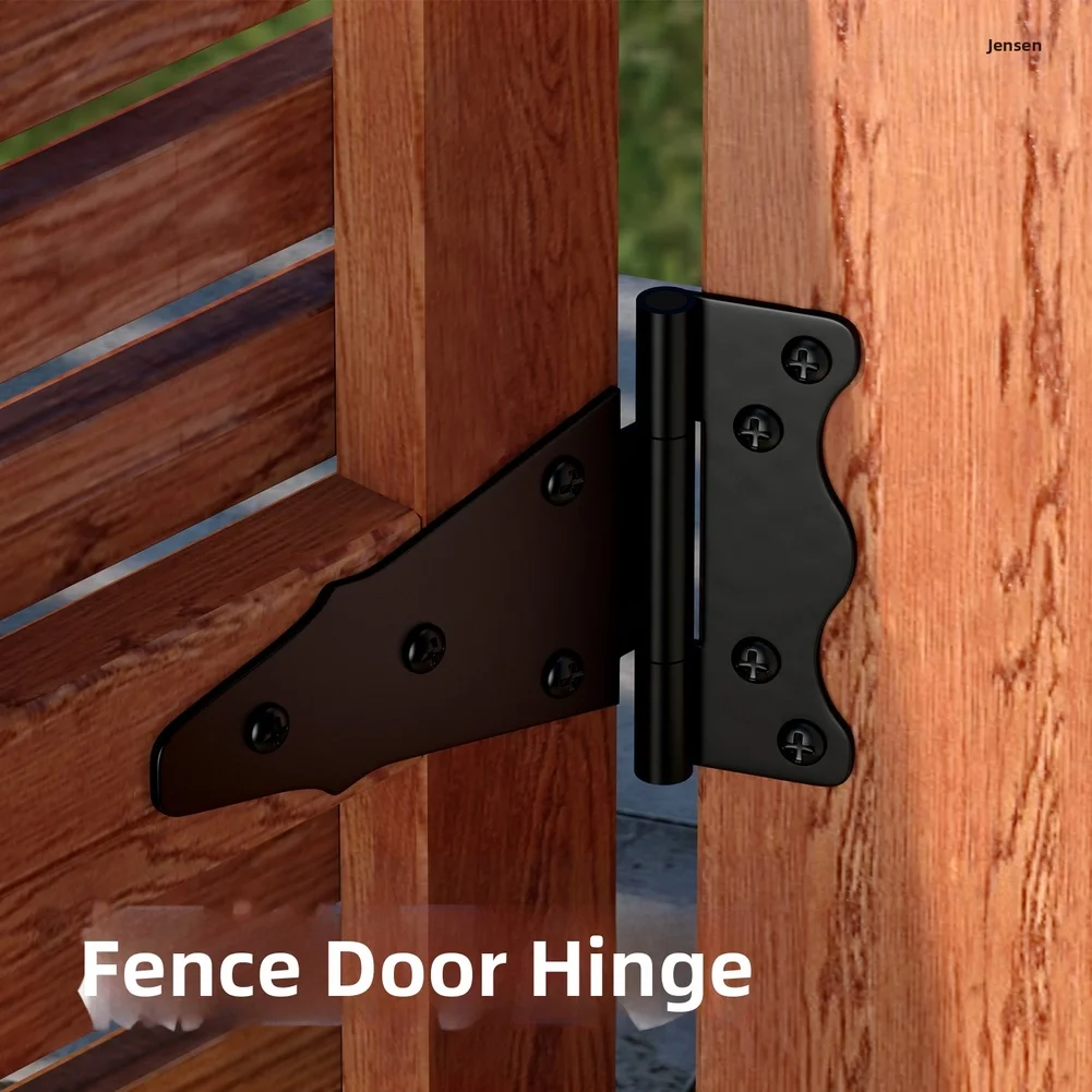 Outdoor Iron Hinge 125.2mm x 160mm Heavy Duty for Garden Fence PVC Wood Door Entry Rust Resistant Spray Finished