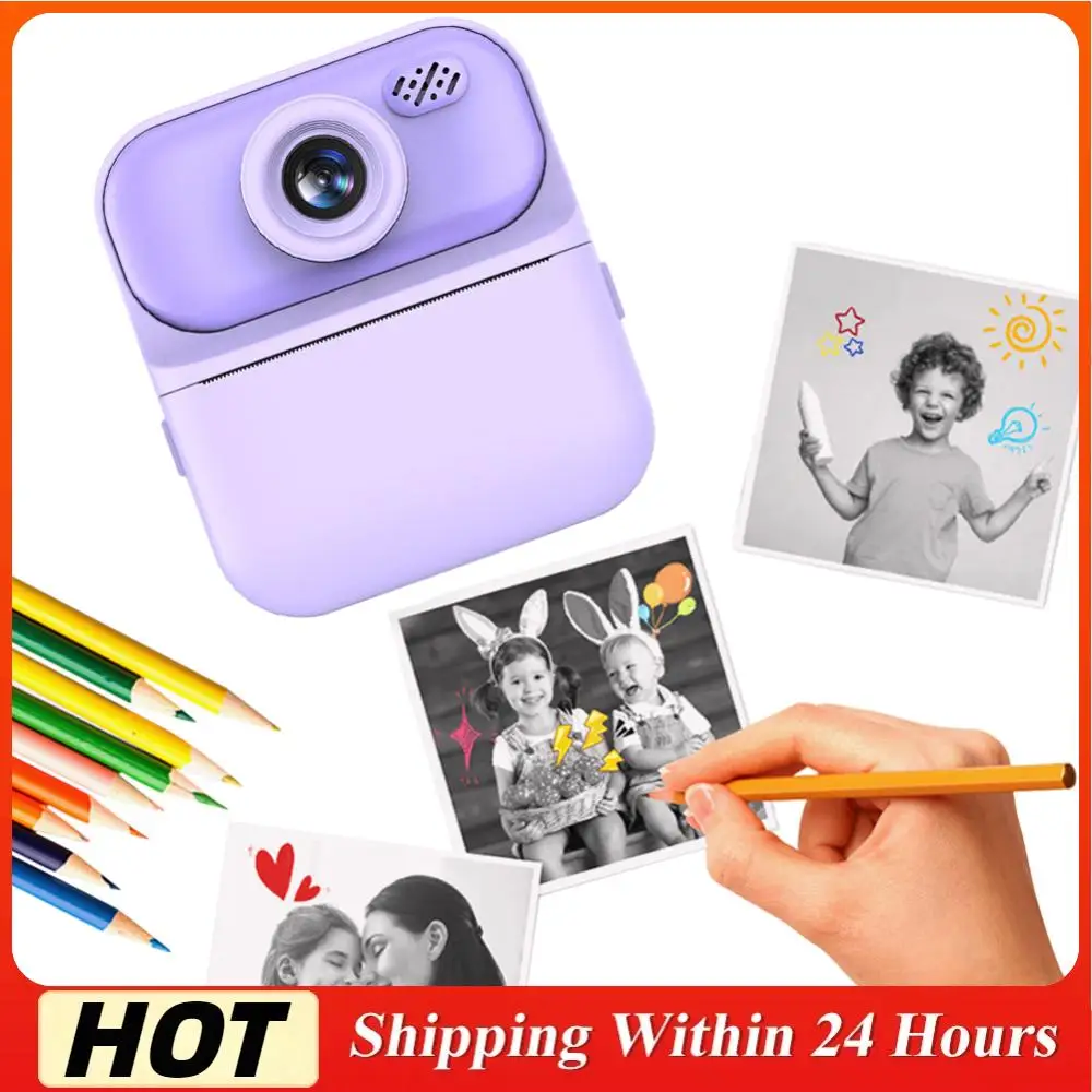 

Камера с мгновенной печатью Цифровая камера HD 2,4 дюйма для фотографии (фиолетовая)