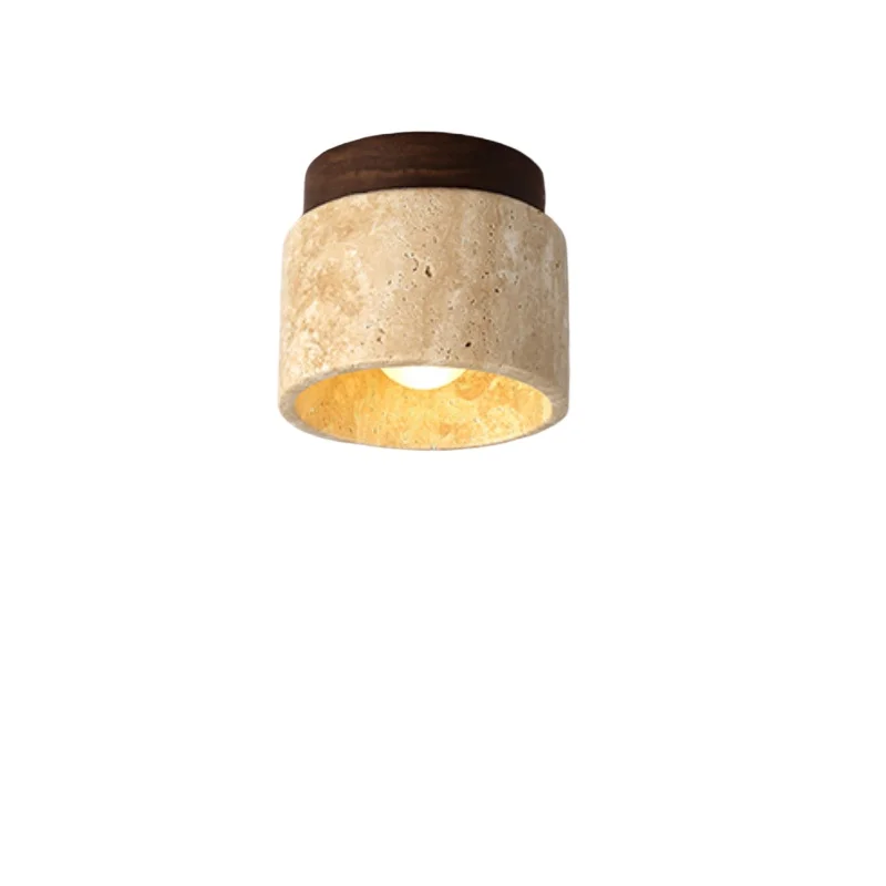 Led Plafondlamp Opbouw Downlight Japanse Stijl Steen Hout Licht Ronde 110V220V Voor Woonkamer Gang Veranda Balkon - afbeelding 2