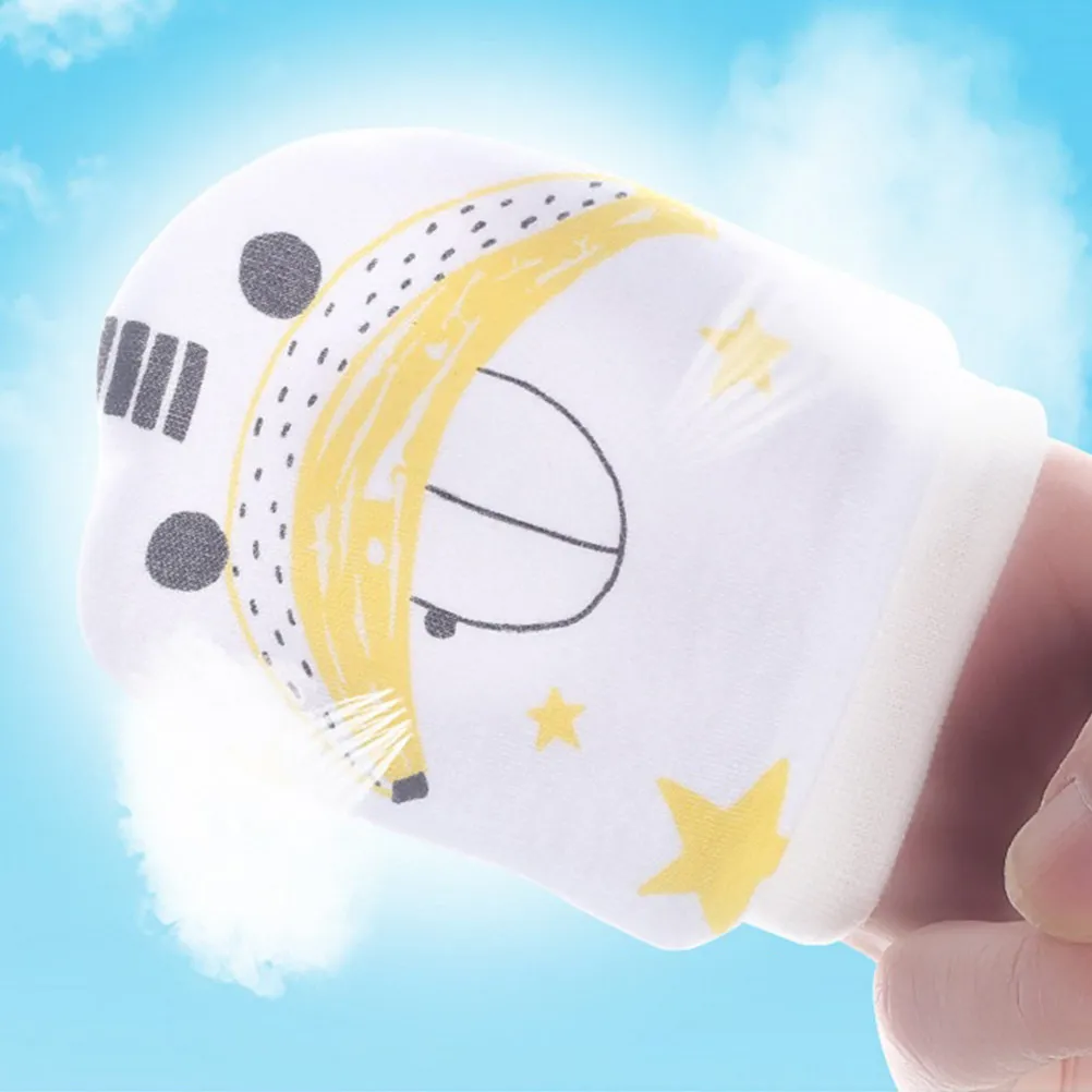 

3Pairs Durable Cotton Baby Gloves Anti-Scratch Smooth Breathable Infant Mitten for Newborns White Adjustable Baby Golves