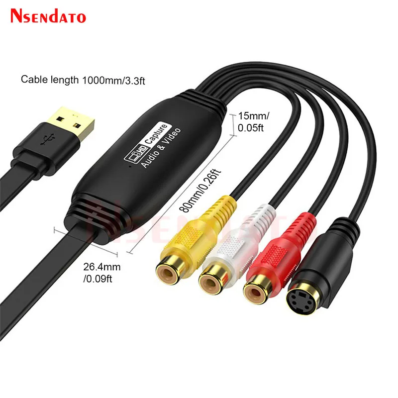 

USB2.0 Карта захвата видео-аудио 1080p 30 Гц VHS TV DVD VCR USB-адаптер карты захвата аудио RCA к USB-видеозахват для Mac PC