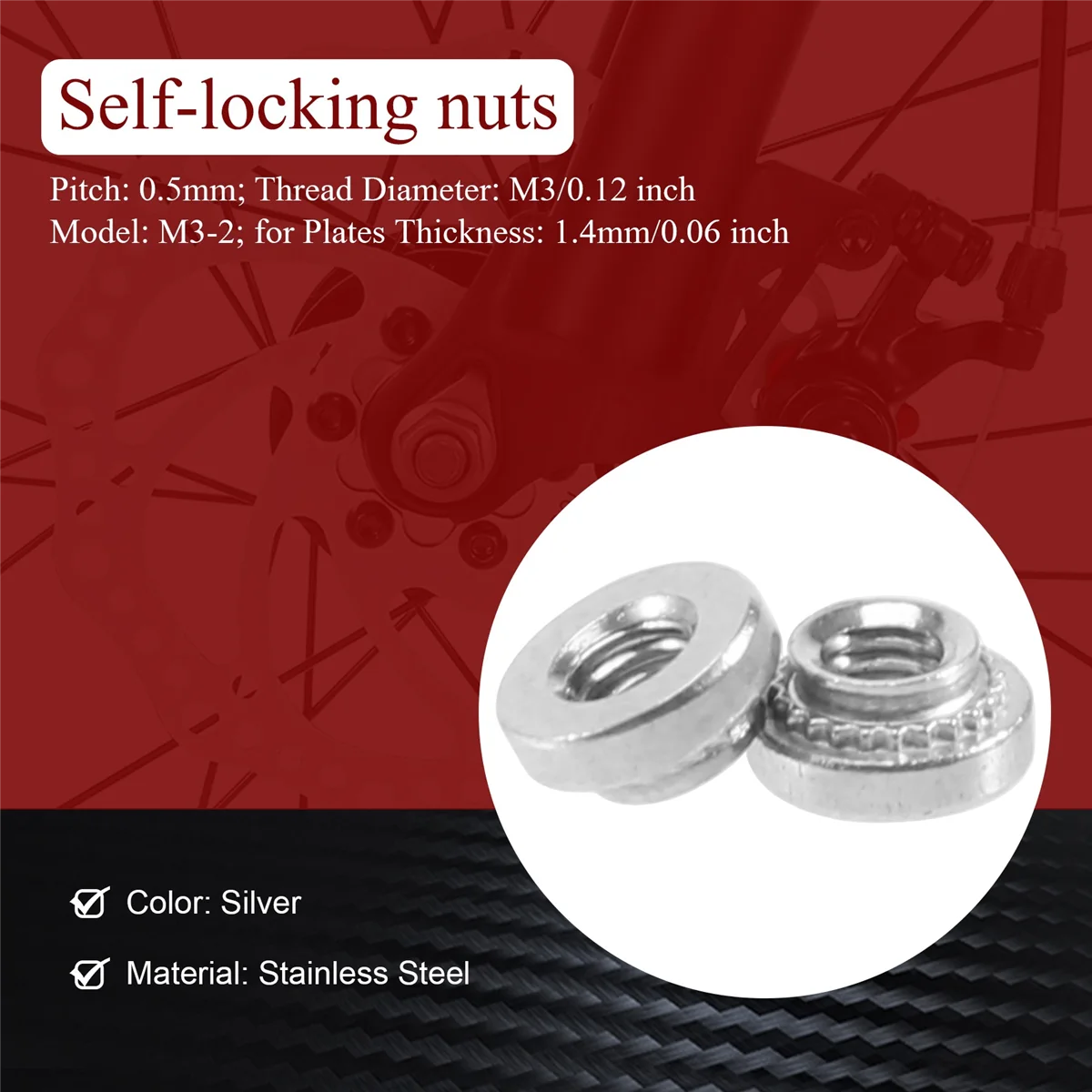 ステンレス鋼リベットナットファスナー、セルフクリンチファスナー、m3、25個