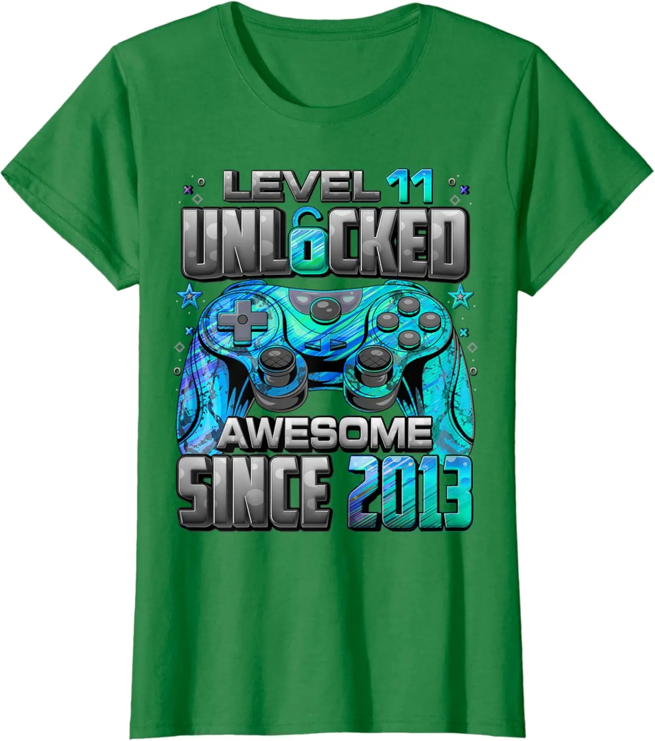 Level 11 Unlocked Awesome Since 2013 11th Birthday Gaming T-Shirt