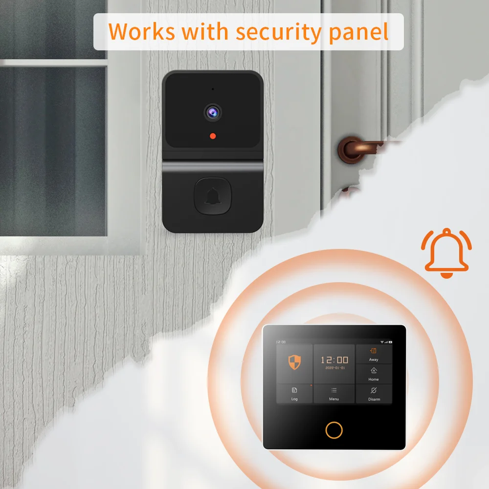 Intelligent Video Doorbell Camera WiFi Tuya Smart Wireless Door Bell Chime APP Two-Way Voice Call Works with Security Alarm