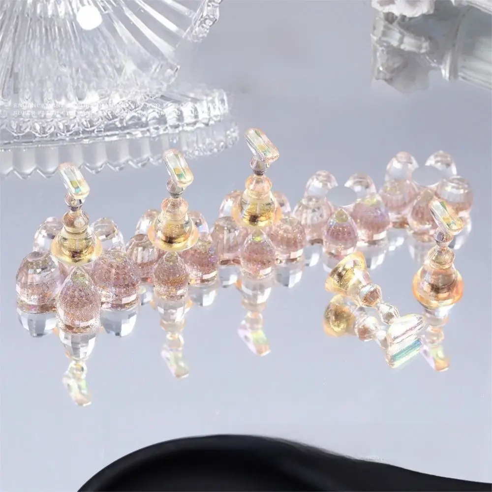 

Crystal Flower Shape Magnetic Nail Holder Press on Shiny Nail Art Display Kit Strong Magnetic 5 Nail Holder