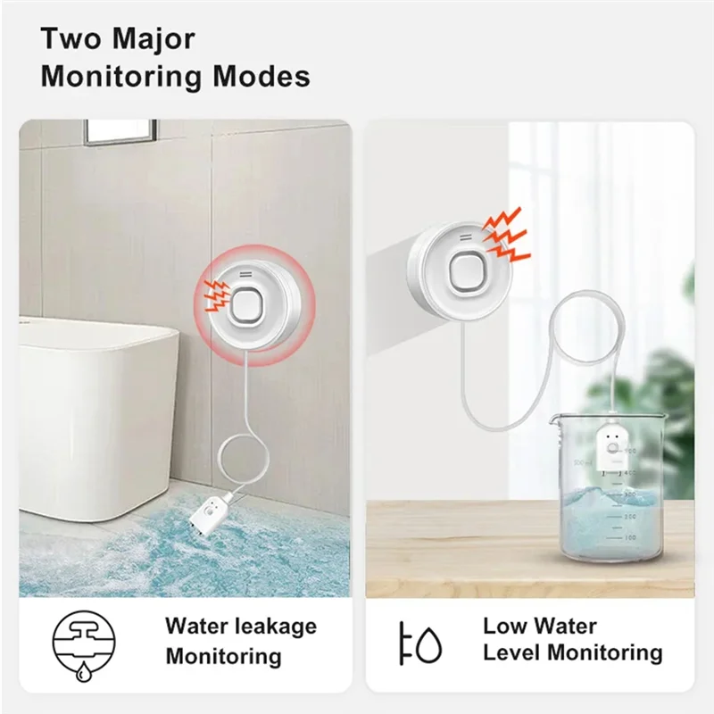 [جديد A09R!】 APP التحكم عن بعد Tuya Wifi كاشف إنذار غمر المياه ذكي كشف تسرب الحياة دعم ل Alexa #4