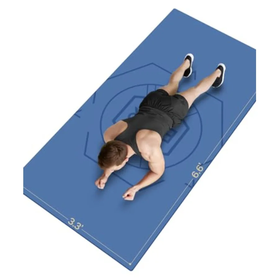 

Коврик для фитнеса Nuveti Large Exercise Mat 6'x3' (183x91 см), сверхширокий, для мужчин и женщин, толстый (1/4 дюйма), нескользящий, нетоксичный, большой коврик для йоги и фитнеса.