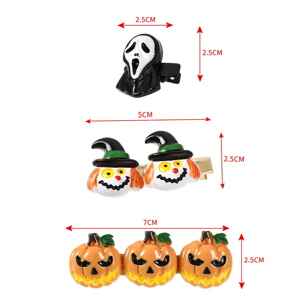 1/2/4PCS/Set Halloween Girl Hair Clips Ghost Witch Hat Pumpkin Hairpin Barrettes Hair Accessories for Child Hairclip Headwear