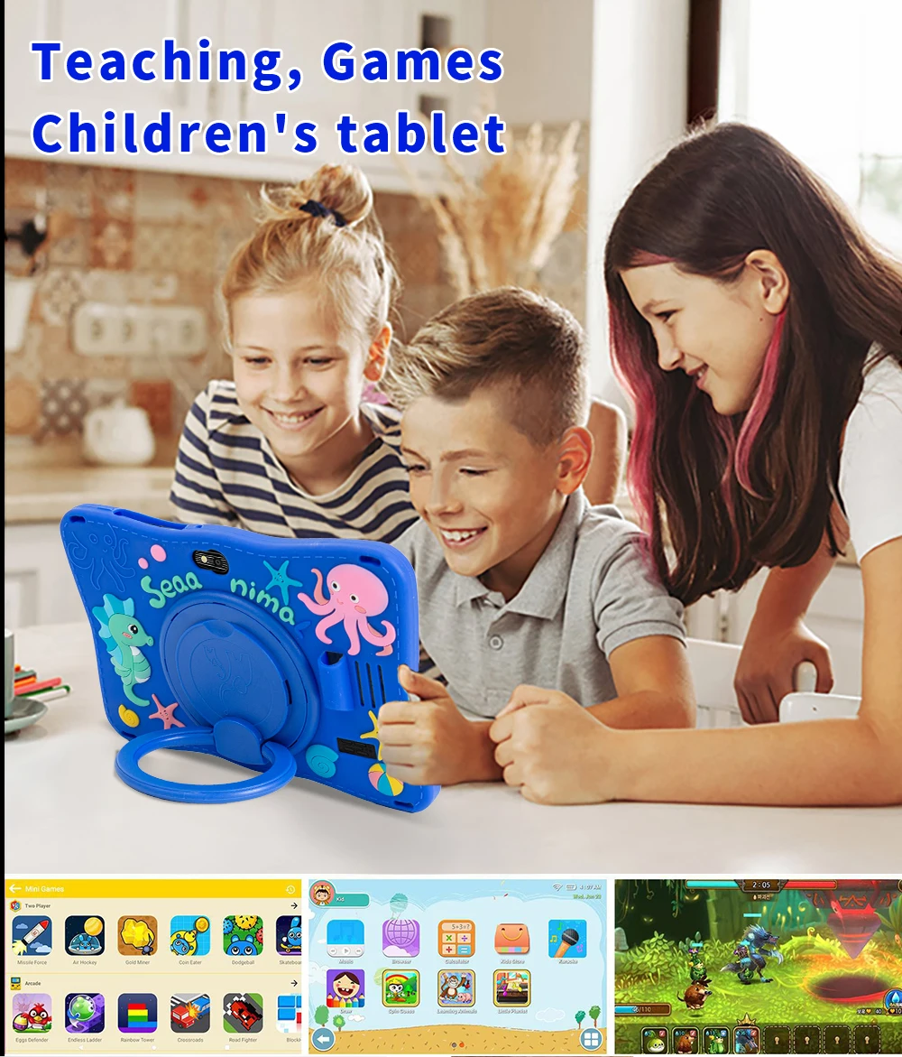 BDF-Tablet für Kinder, 7-Zoll-Android 11-System, 32 GB WiFi, Bluetooth, Dual-Kamera, pädagogische Software, installiert mit Proof Case – Detail 5