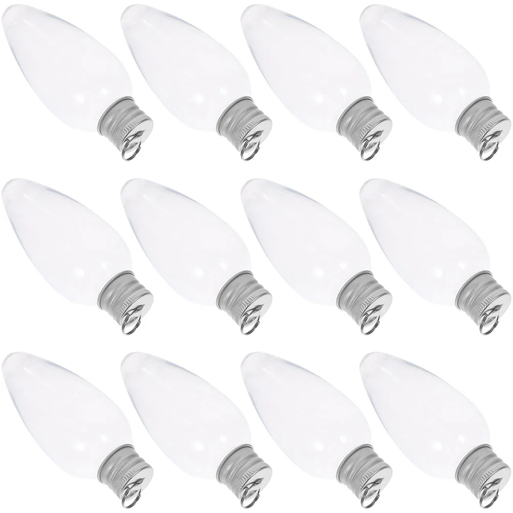 20 Pcs Small Light Bulb Candy with Caps Clear Plastic Handcraft Candies Anti-leak Sealing