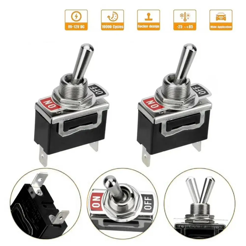 5pcs Toggle Switches ON Off SPST Car Rocker Switches Waterproof Duty Heavy 12V 20A Toggle R2P4