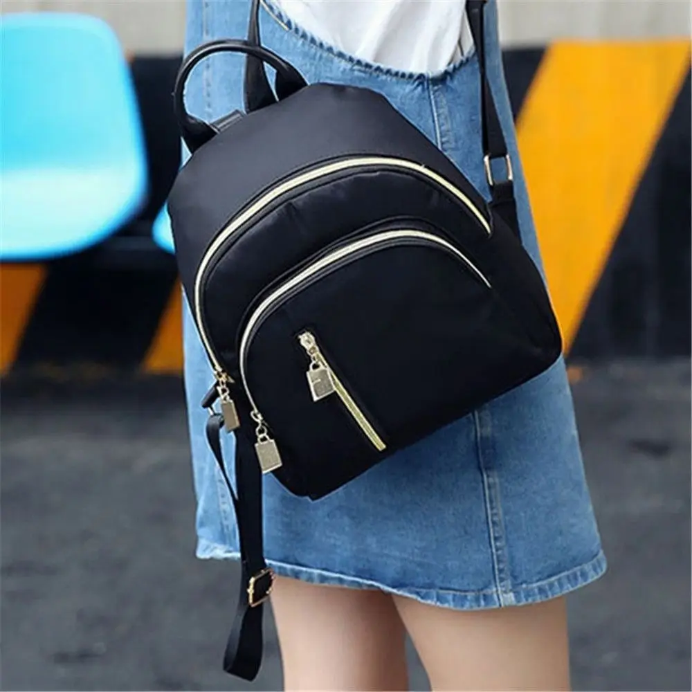 Simple Style Casual Oxford Travel Women Multi-Function Backpack Cute Mini Female Shoulder Bag Girl Purse for College Students