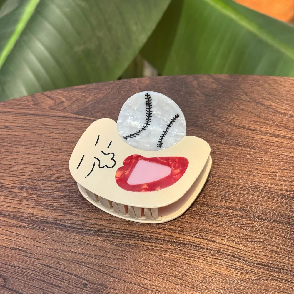 

Korean Style Sport Ball Series Hair Claw Baseball Racket Splicing Hair Claw Tennis Geometry Acetic Acid Shark Clip Travel