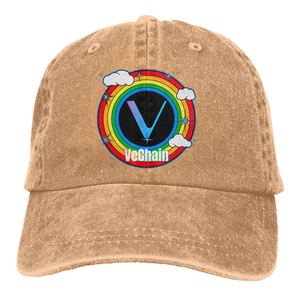 Boné de beisebol VET Cryptocurrency para homens e mulheres, boné snapback, vechain, cores arco-íris, verão